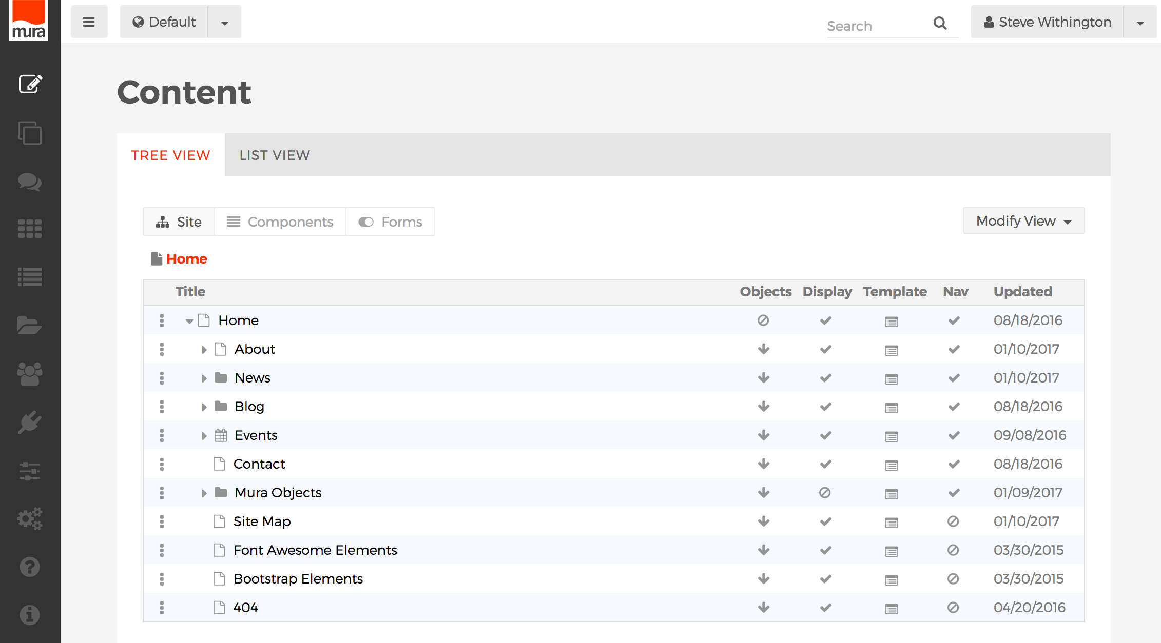 Sorting Content Items Mura Docs V7 0